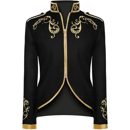 British Style Men Embroidered Flower Suit White / Blue / Red Male Wedding Dance Party Coat Singer Stage Performance Dress Blazer
