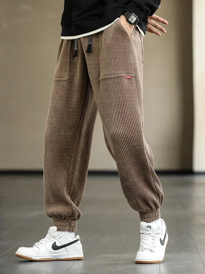 Pants Men Loose Fit Baggy Sweatpants Casual Fashion Streetwear Trend Autumn Winter Harem Joggers Trouser Male Plus SIze