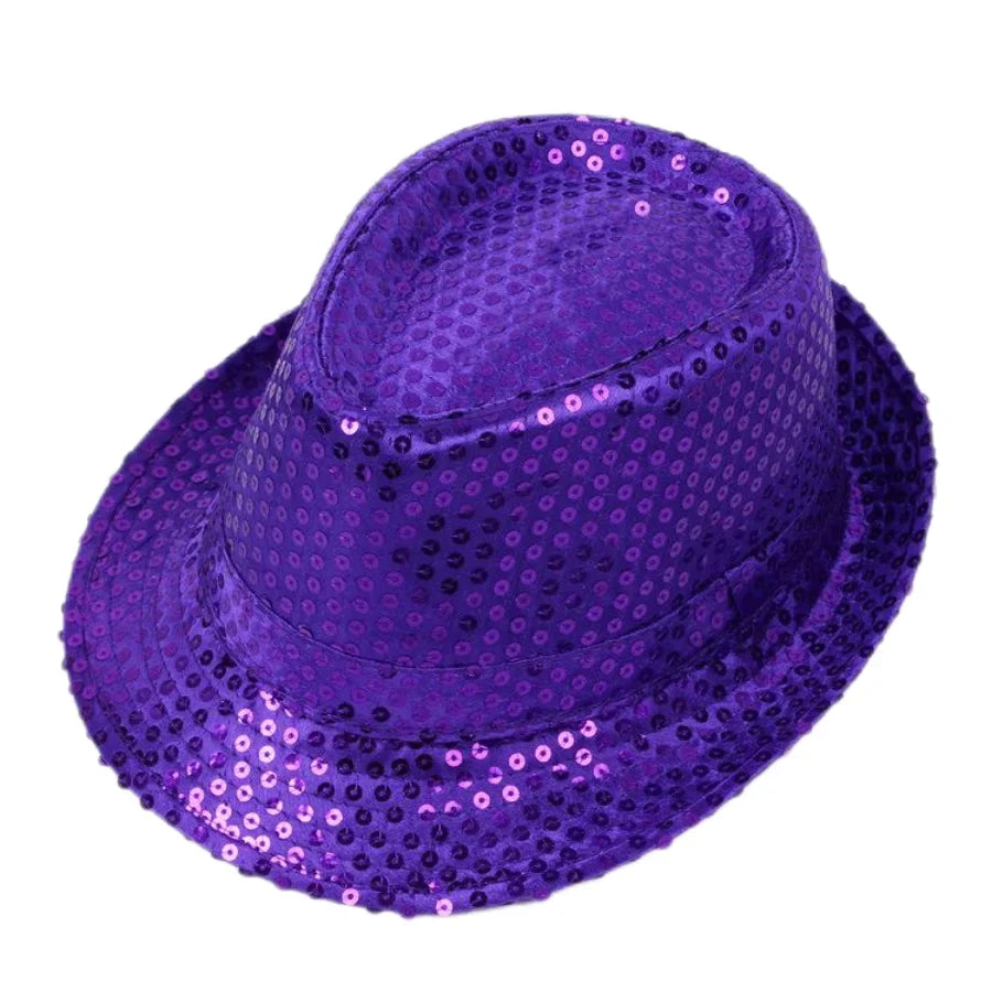 British Top Jazz Hat Bucket Hat Men Women Stage Performance Sequin Hat Shining Christmas Fedoras Party Parent  Hat Hollween