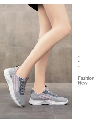 Women's Breathable Mesh Sneakers Platform Sole Korean Style Spring Casual Sports Shoe Plus Size Orthopedic  Height Walking Shoes