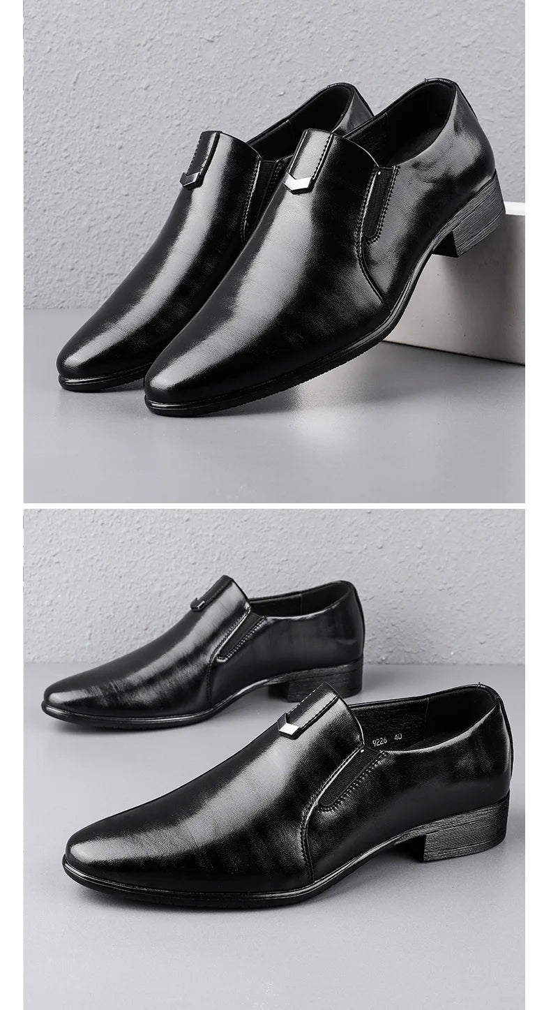 2026 Spring Autumn Business Leather Shoes for Men Black Fashion Casual Shoes Loafers Male New Designer Retro Dress Shoes Man