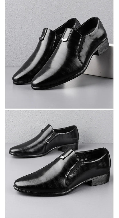 2026 Spring Autumn Business Leather Shoes for Men Black Fashion Casual Shoes Loafers Male New Designer Retro Dress Shoes Man