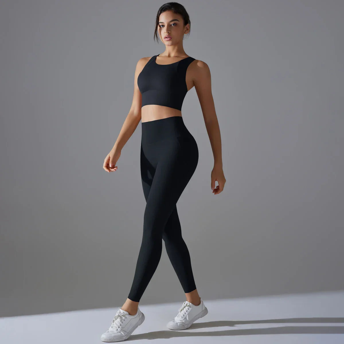 Yoga Set Women's tracksuit Women Fitness Crop Top Shockproof Sports Bras Yoga Gym Running Pants Sportswear Running Fitness Yoga