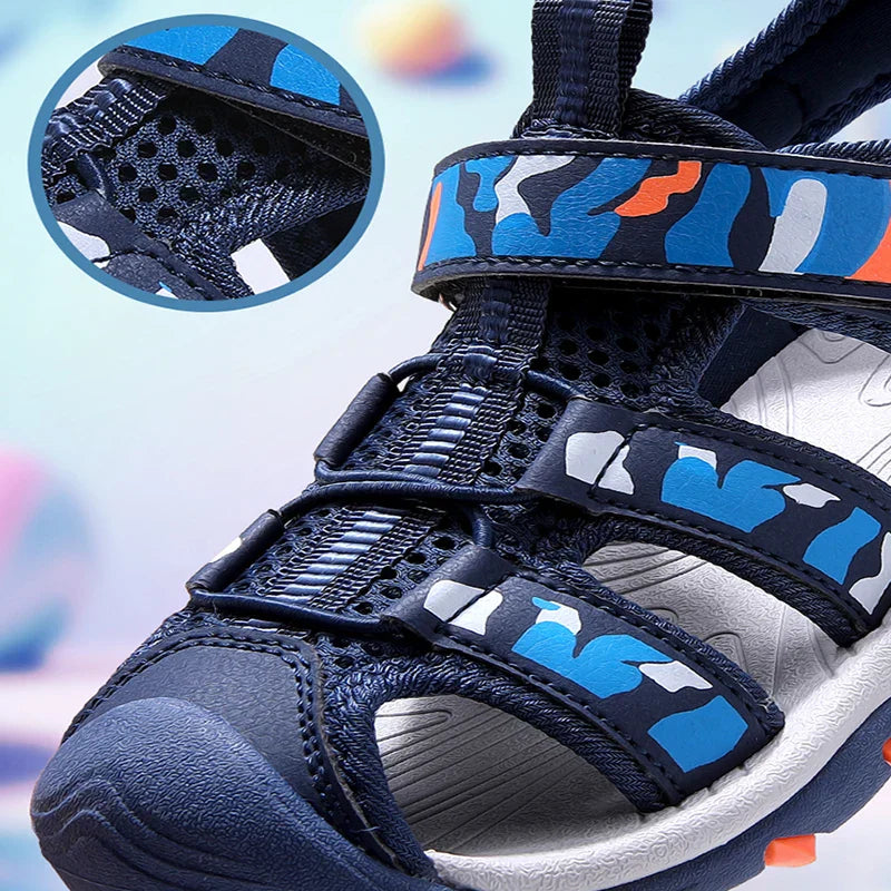 Children's Anti-Slip Summer Sandals for Boys Outdoor Anti-Collision Casual Walking Shoe Breathable Kids Beach Sandals Size 28-39