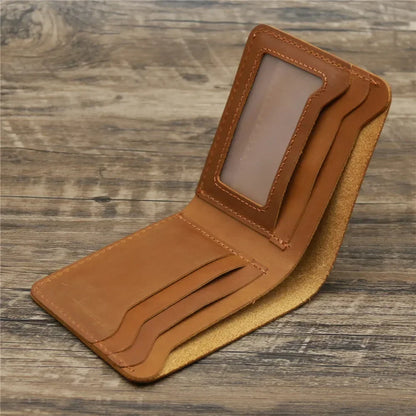 Men's Crazy Horse Leather Wallet, Genuine Leather Wallet, Card Bag, Simple Retro European and American Style, Mens Purse 2026