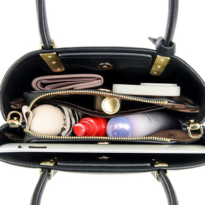 Solid Color pu leather Zipper Sweet Ladies Tote Bags on Sale 2025 High Quality Large Capacity Concise Shoulder Bags for Women