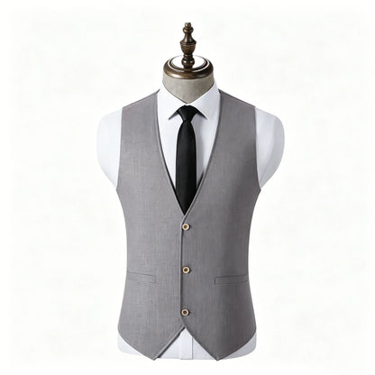 Mens Suit Vest Men's Summer Cotton Linen Waistcoat Slim Fit V Neck Sleeveless Vest Breathable Lightweight Casual Suit Vest with