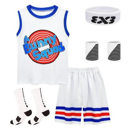 2024 Kids Tune Squad Space Jam 2 Basketball Jersey Set - Cosplay Costume Vest Shorts Sports Uniform Tracksuit for Boys and Girls