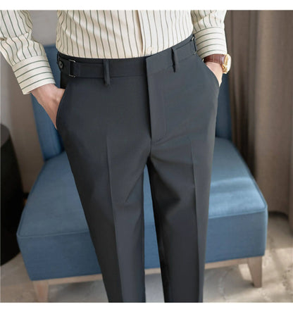 Neapolitan Fashion Business Casual Pants Men's Straight Leg Slim Fit Suit Pants Formal Office Social Wedding Dress Pants