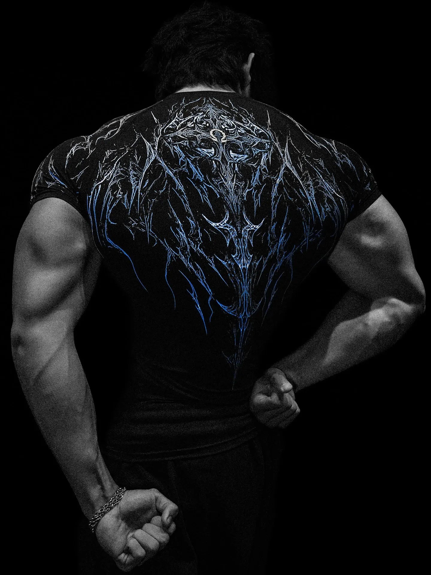 Dark Dragon Slayer Men's 2026 Summer New Fitness Clothes Speed Drying Running Printed Compression Clothes Sports T-shirt