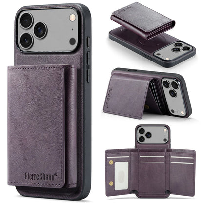 Wallet Cards Slot Leather Phone Case for IPhone 17 Air 17 Pro Max 15 16 Plus 14 13 12 11 Magnetic Magsafe Kickstand Back Cover