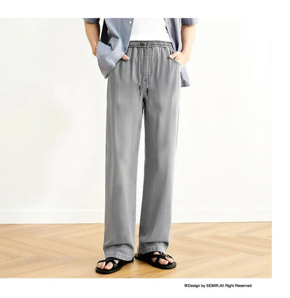 Men Pants Denim American Vintage Loose Straight Leg Trendy Fashion Comfort Commute 2026 Summer Casual Style Top