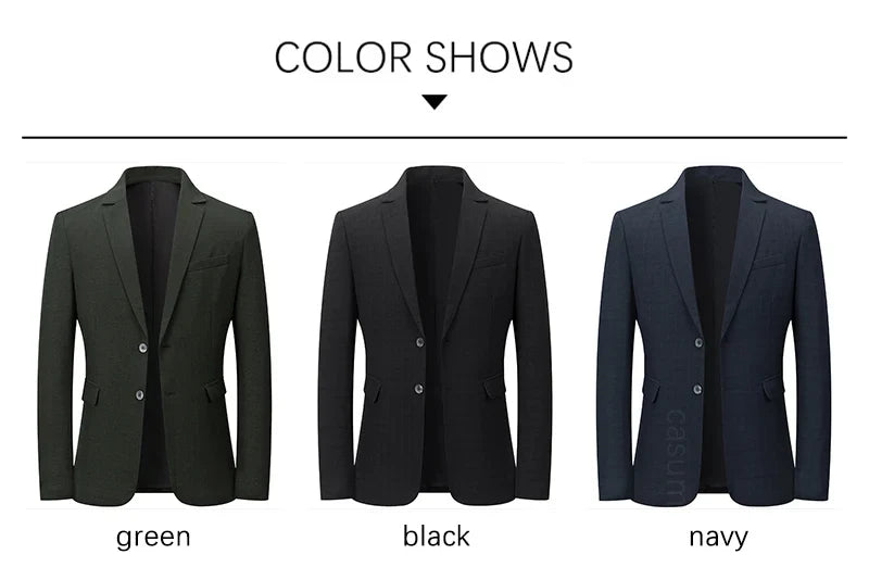 Brand Business England Style Men Suit Slim Fit Easy Care Spring Autumn Wedding Black Formal Blazer for Men Clothing