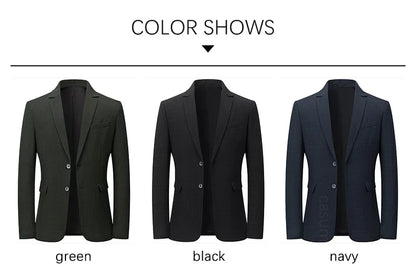 Brand Business England Style Men Suit Slim Fit Easy Care Spring Autumn Wedding Black Formal Blazer for Men Clothing