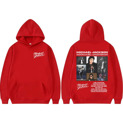 King of Pop Michael Jackson Tour Retro Hoodies Men's Clothing Harajuku Hip Hop Style Sweatshirts Casual Cozy Oversized Pullovers