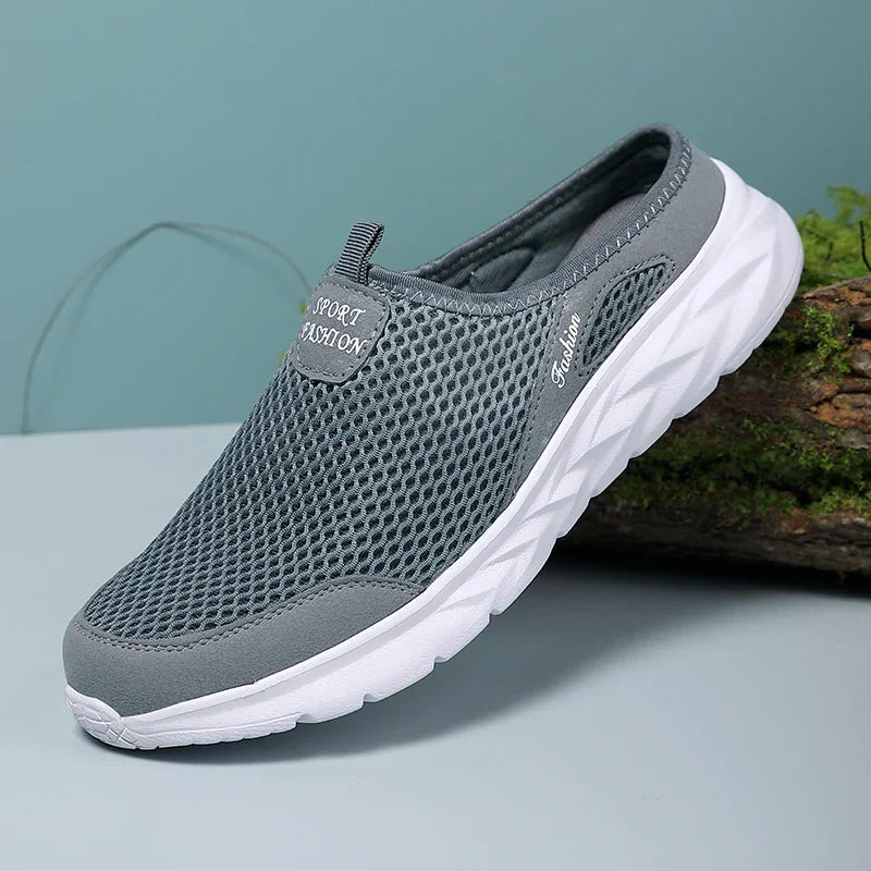 Casual Shoes Men Summer Half Shoes Slippers Slides Slip on Shoes Men Mesh Breathable Soft Comfortable Slippers for Men