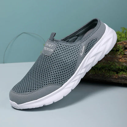 Casual Shoes Men Summer Half Shoes Slippers Slides Slip on Shoes Men Mesh Breathable Soft Comfortable Slippers for Men