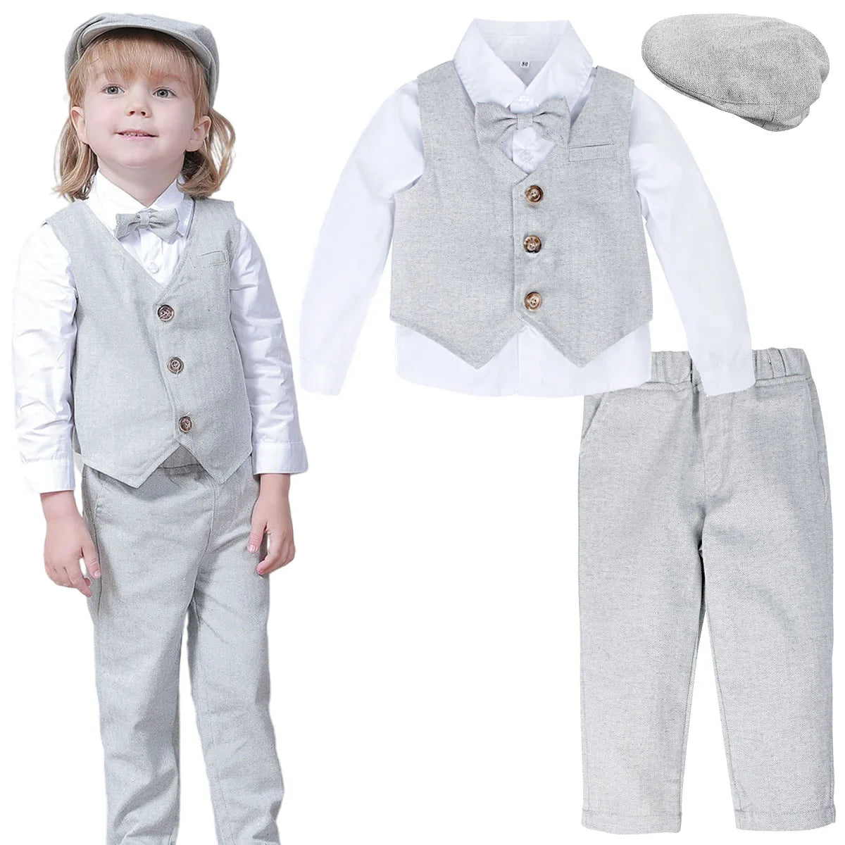 Kids Clothes Boys Wedding Suit Toddler Gentleman Outfit Infant Birthday Baptism Set Baby Formal Party Gift Christening Blazer
