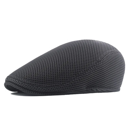 Men Women Hat Adjustable Newsboy Beret Ivy Cap Cabbie Flat Caps  Breathable Mesh Summer