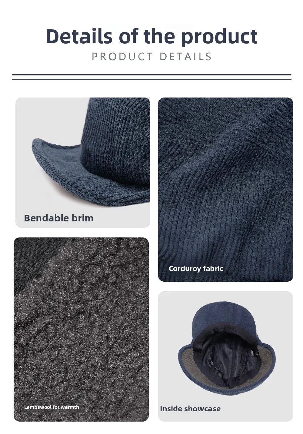 Versatile Retro Bomber Hats Fleece-Lined Warm Corduroy Caps Windproof Earflap Lei Feng Caps Autumn Winter Men Women Wear