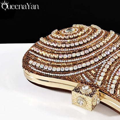 High-end Matching Women's Shoes with Diamond Hard Box Bag Popular in Nigeria Party Women's High Heels
