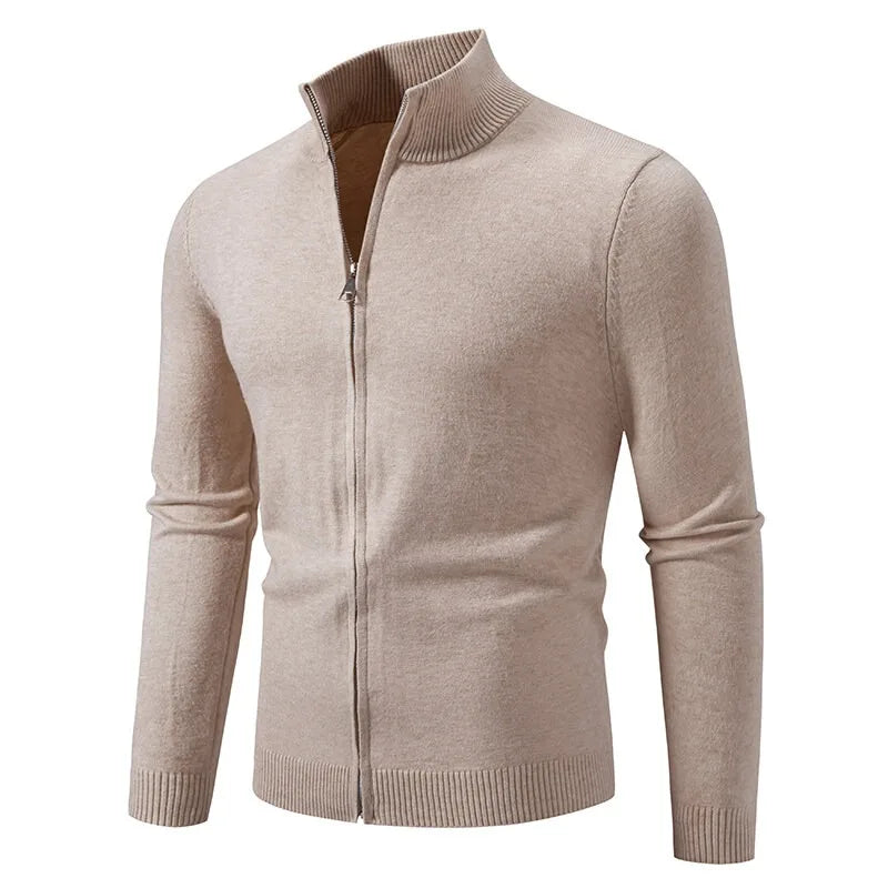 Men's Zipper SweatCoats Casual Cardigan Sweaters Stand Cold Blouse Knitwear Winter Outdoor Jumper Warm Streetwear