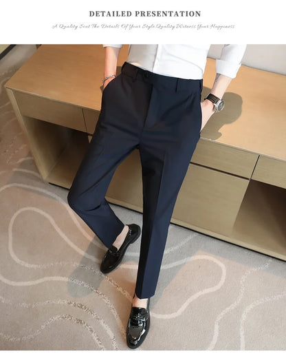 Plus size 44 42 40 Men Business Social Suit Pant 2024 Spring Formal Slim Wedding Trouser Mens Brand Fashion Casual Dress Pants