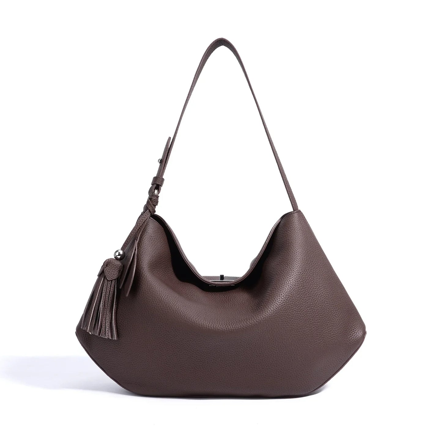 2026 Hot Top Grain Leather Spacious Tote Bag Fashionable Underarm Single Shoulder Crossbody Bag Women Chic Shopping Hobo Handbag