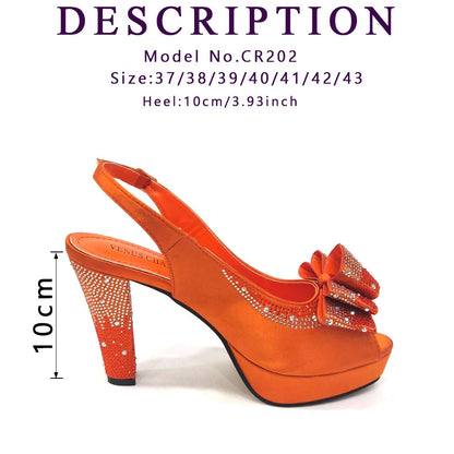 Women High Heels Sandals Printing Flower Material with Rhinestone Italian Design Coffee Color Open-Toed Shoes