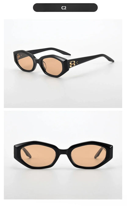 Fashion Cat Eye Retro Men Sunglasses High Quality Acetate UV400 Protection Top Brand Women Sunglasses Support Custom Lenses