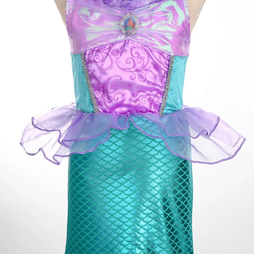 Mermaid Costume for Girls Fancy Party Carnival Birthday Dress Cosplay Halloween Princess Dress