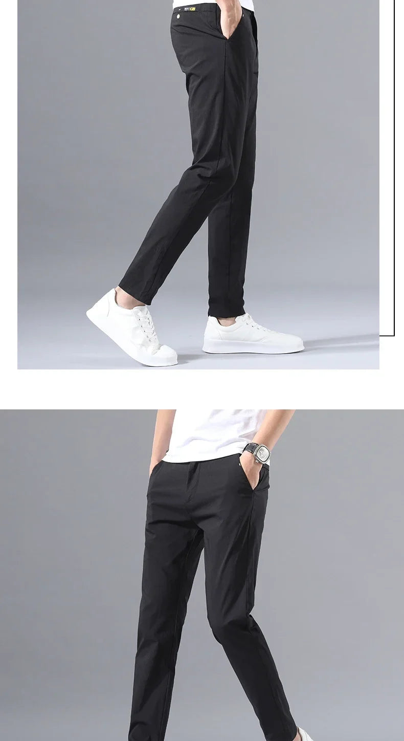 Spring Summer Thin Slim Men Casual Pants Classic Business Cotton Stretch Golf Trousers Korean Fashion Male Clothing Pants