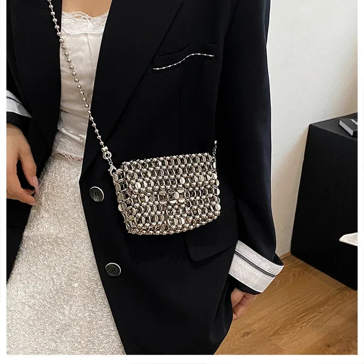 PU Sense of Luxury Solid Color Evening Bags Hollow Out Temperament 2025 Hot Sale Ladies Bags Versatile Fashion Shoulder Bags