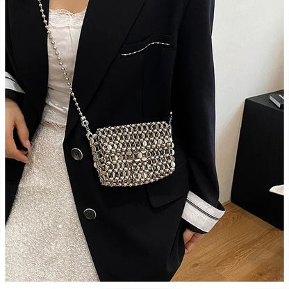 PU Sense of Luxury Solid Color Evening Bags Hollow Out Temperament 2025 Hot Sale Ladies Bags Versatile Fashion Shoulder Bags