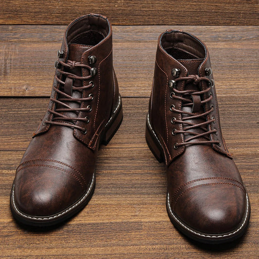Classical Men Boots 2025 Fashion Comfortable Spring Leather Ankle Boots