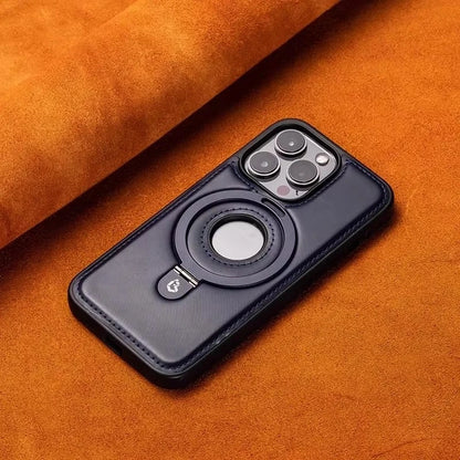 Luxury Leather Magnetic Ring Holder Magsafe Phone Case For iPhone 17 16 15 14 13 Pro Max Plus Wireless Charging Shockproof Cover
