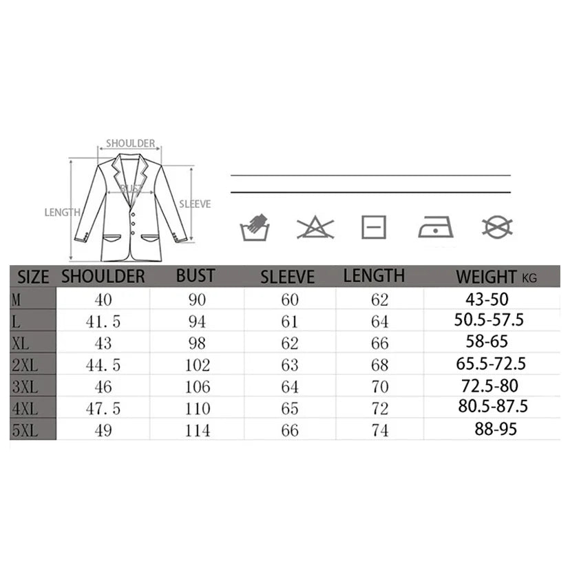 Spring Autumn Blazer Men Suit Cardigan Blazer One Button Casual Plus Size Easy Care Dress Jacket Men