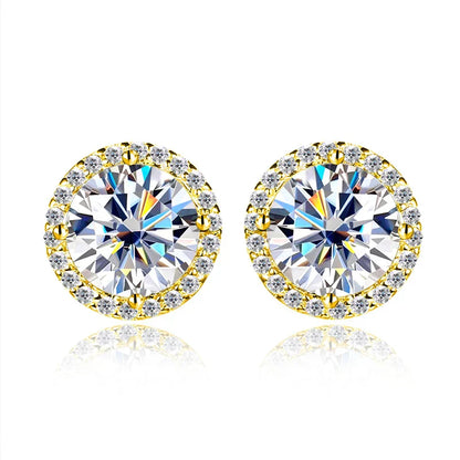 1ct D Color Moissanite Earring For Women Wedding Fine Jewely with GRA 925 Sterling Sliver Plated 18k White Gold Earring