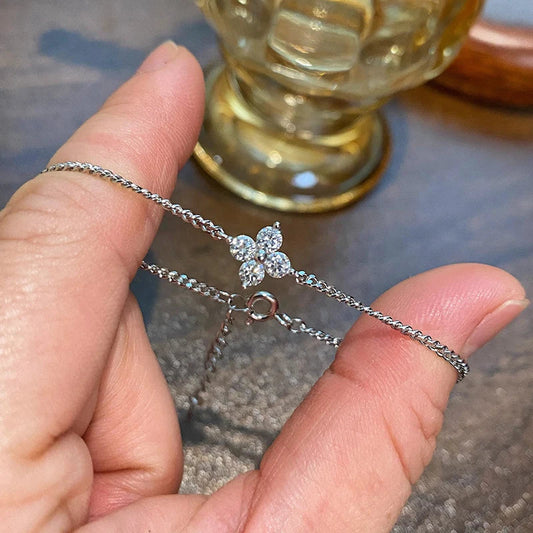 Bracelet en Moissanite 3mm Couleur D, Coupe Excellente, pour Femme, Bijou Simple et Élégant pour Mariage ou Anniversaire, en Argent Pur 925