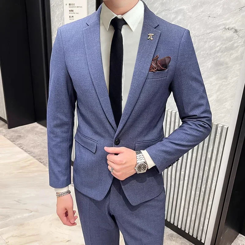 S-5XL Jacket Vest Pants Boutique Solid Color Casual Business Office Slim Mens Suit Groom Wedding Gown Blazer Waist Coat Trousers