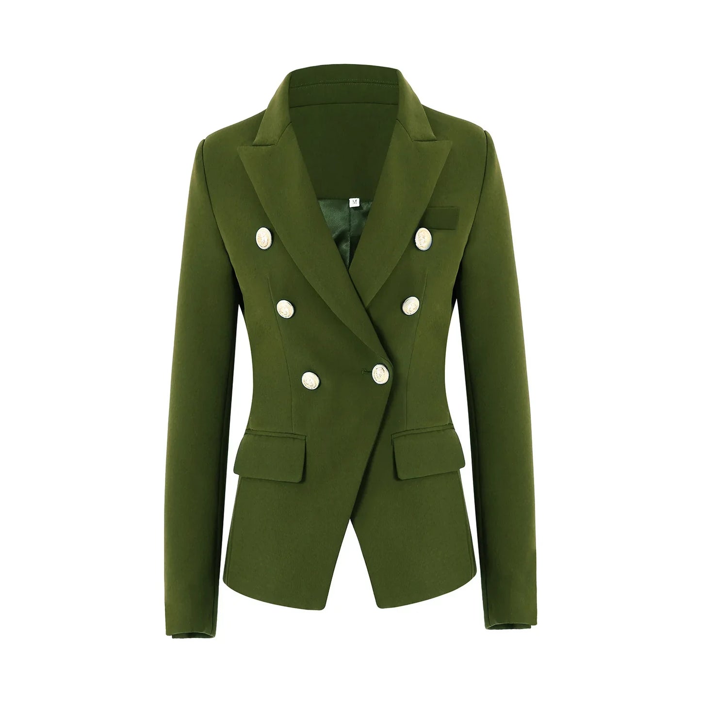 Pink Blazer Women TOP QUALITY Coat 2025 White Slim Blazer Jacket Female Double Breasted Metal Lion Buttons Women Blazers Tops