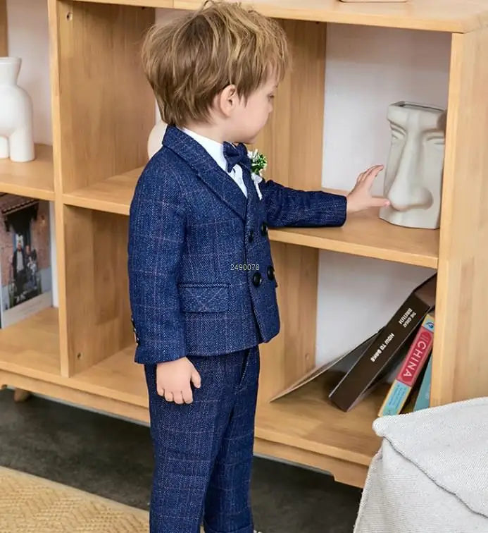 Children Formal Wedding Dress Child Performance Party Dance Costume Baby Boys 1 Year Birthday Suit Newborn Kids Photograph Suit