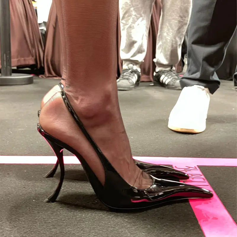 European American Women High Heeled Shoes Woman's Strange Heels Stiletto Summer Sandals Sexy Ladies Shallow Wedding Dance Pumps