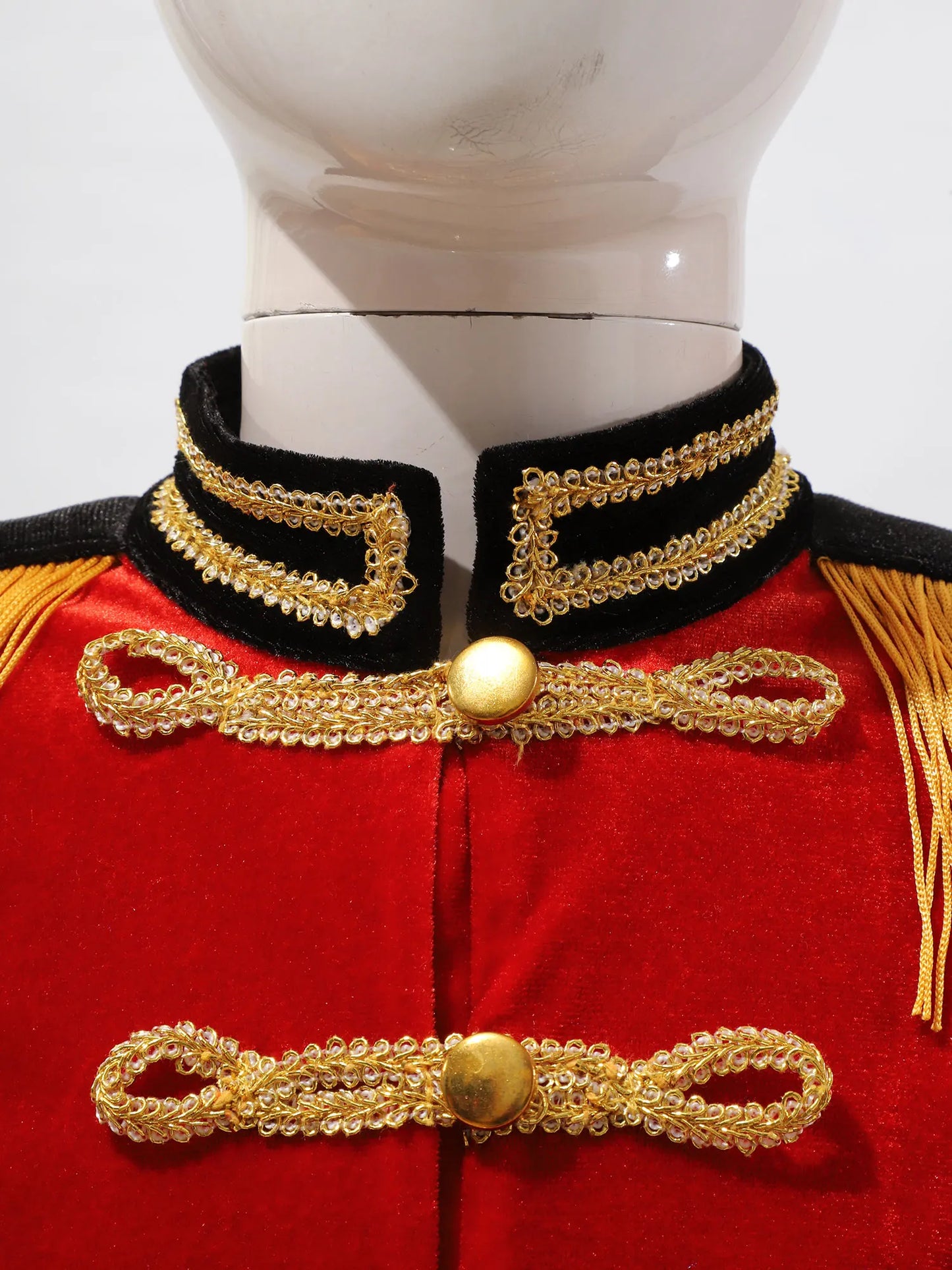Boys Girls Drum Major Team Uniform Nutcrackers Costume Set Marching Band Tassel Jacket Coat Hat Outfits for Drummer Performance