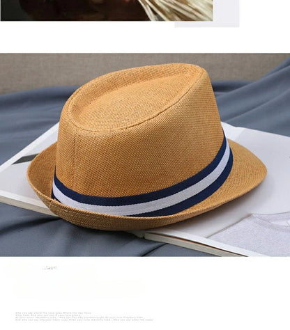 New Hat Men Summer Short Shading Fashion Jazz Gentleman Hat Middle-aged and Old Outdoor Leisure Joker Hat