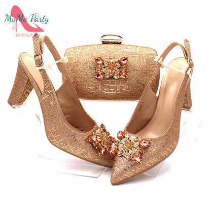 The US for Duty Free  Specials Design Nigerian Women Shoes Matching Bag Set in Royal Blue Color Italian Ladies Pumps for  Party