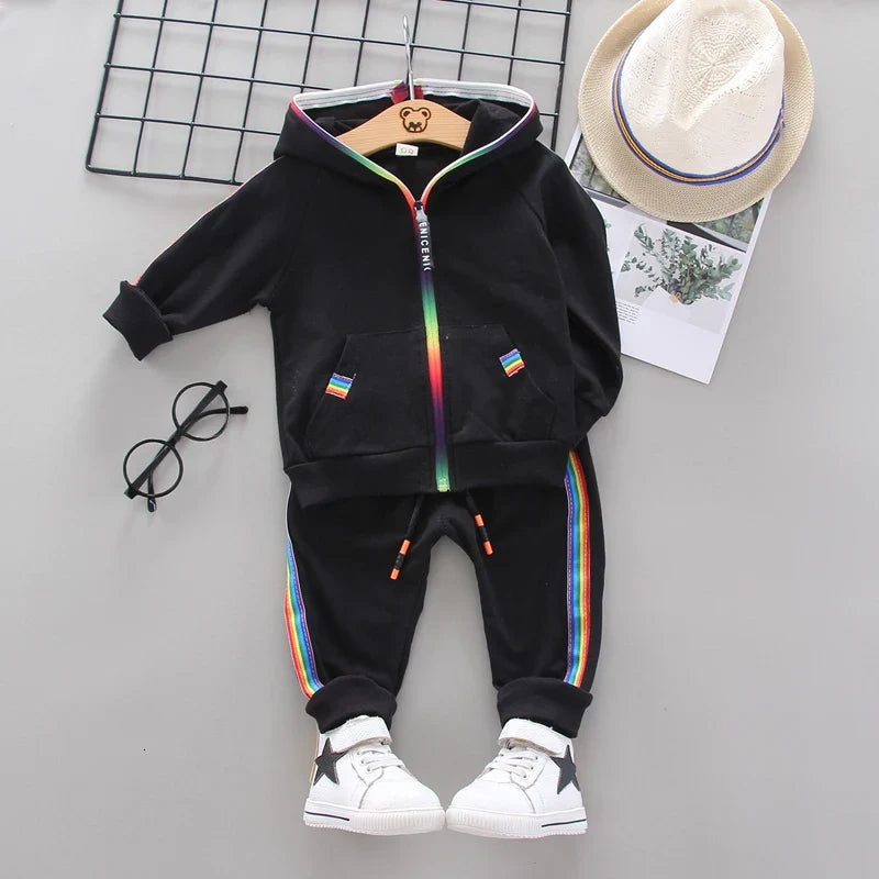 Spring Autumn Baby Girl Clothes Suit Boys Clothing Children Hooded Jacket Pants 2Pcs/Sets Toddler Sports Costume Kids Tracksuits