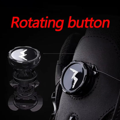 Winter Men's Rotating Button Snow Boots Thick Plush Cotton Boots Keep Warm Winter Boots Non-slip Mid-calf Boots Outdoors Shoes