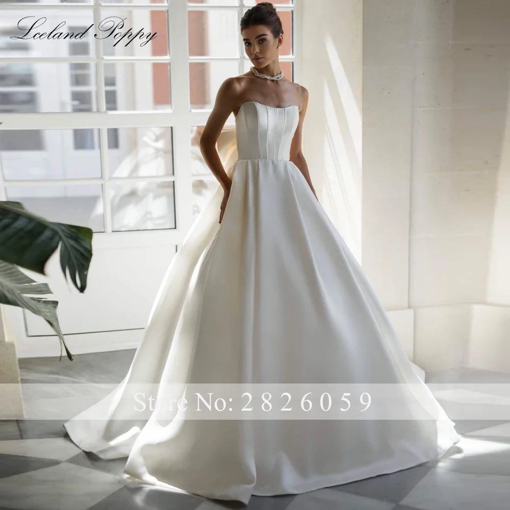 Customized A Line Satin Wedding Dresses Full Sleeves Long Sleeves Beaded Lace Bridal Gowns with Removable Jacket