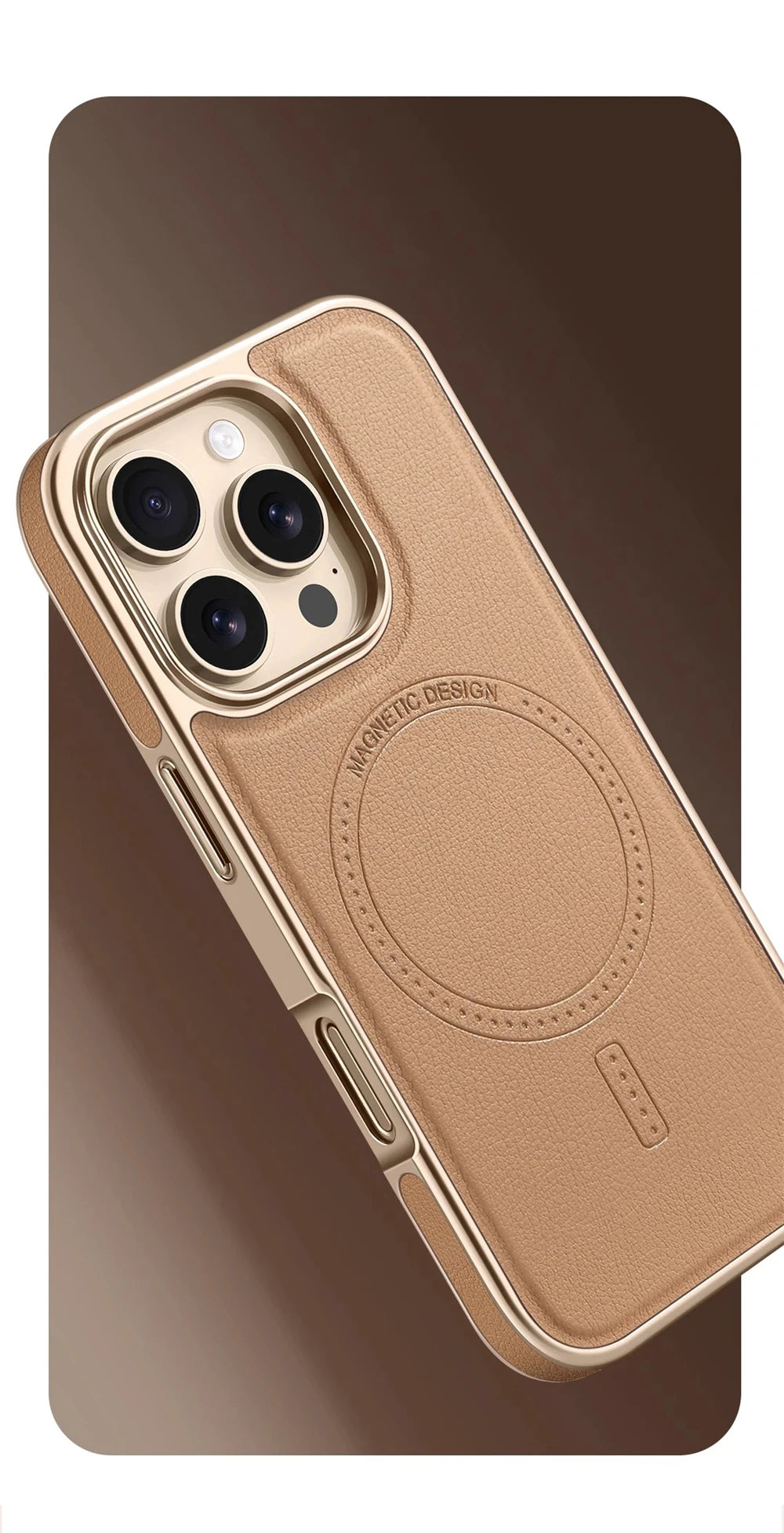 Premium Plating Frame Business Leather Magnetic Case for iPhone 17 16 15 14 13 Pro Max  Plus 17Air For Magsafe Shockproof Cover